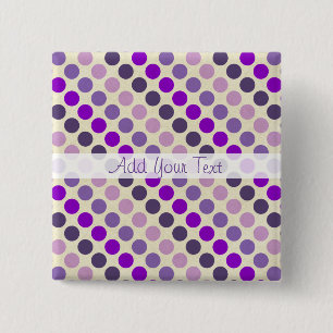 Shades of Purple Polka Dots by Shirley Taylor 2 Inch Square Button