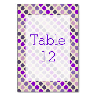 Shades of Purple Polka Dots by Shirley Taylor Table Number