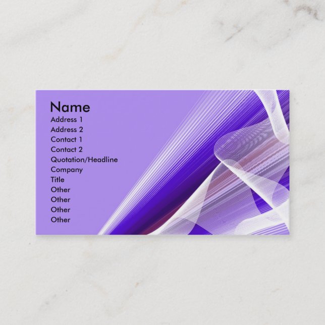 Shades of Purple Rays and Waves Business Card (Front)