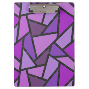 Shades of purple stained glass pattern clipboard