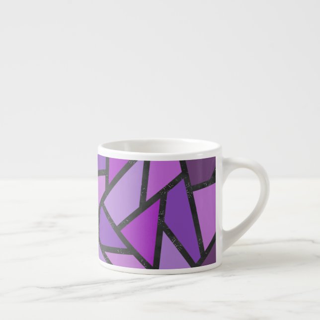 Shades of purple stained glass pattern espresso cup (Right)
