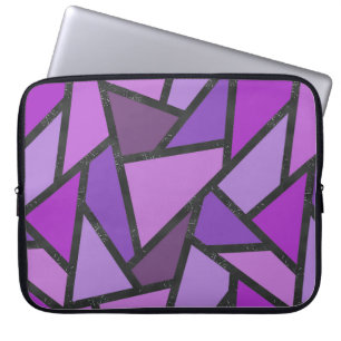 Shades of purple stained glass pattern laptop sleeve