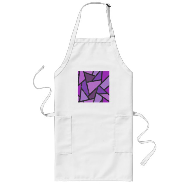 Shades of purple stained glass pattern long apron (Front)