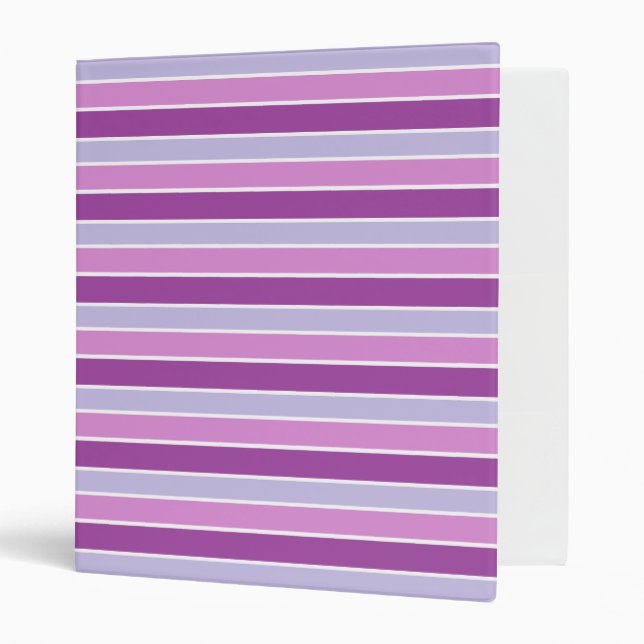 Shades of Purple Striped Binder (Front/Inside)