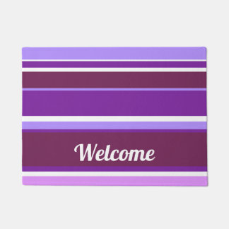 Shades of purple stripes doormat