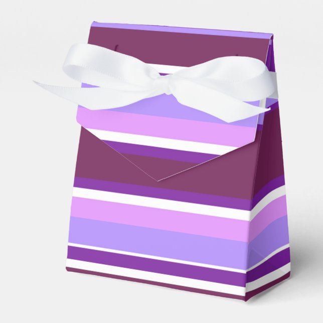 Shades of purple stripes favor box (Front Side)