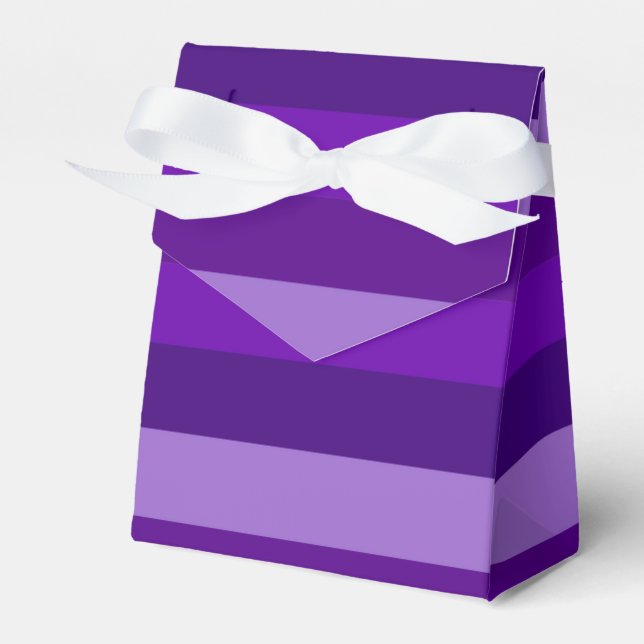 Shades of Purple Stripes Favor Box (Front Side)