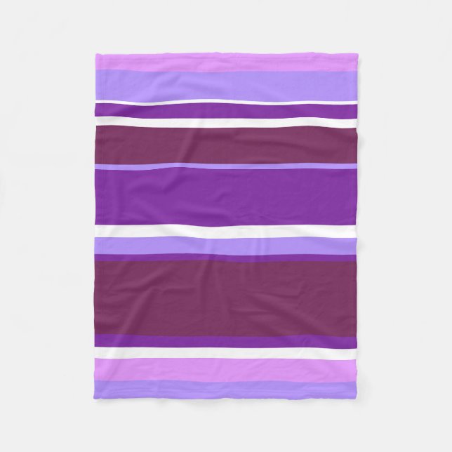 Shades of purple stripes fleece blanket (Front)