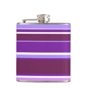 Shades of purple stripes hip flask