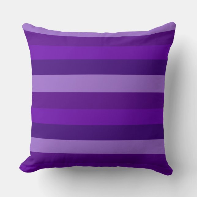Shades of Purple Stripes Throw Pillow (Front)