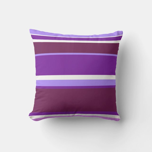 Shades of purple stripes throw pillow (Front)