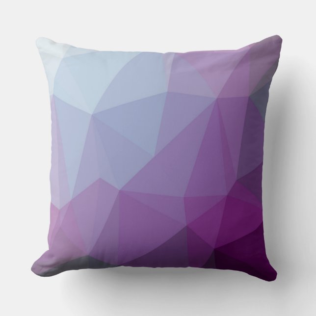 Shades of Purple Triangle Abstract Throw Pillow (Front)
