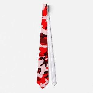 Shades of Red and Pink Camouflage Necktie