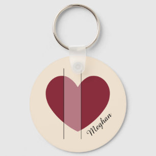 Shades of Red Heart Keychain