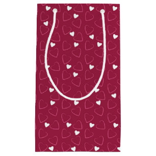 SHADES OF RED & PINK VALENTINES DAY HEARTS SMALL GIFT BAG