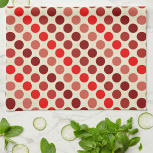 Shades of Red Polka Dots by Shirley Taylor Towel