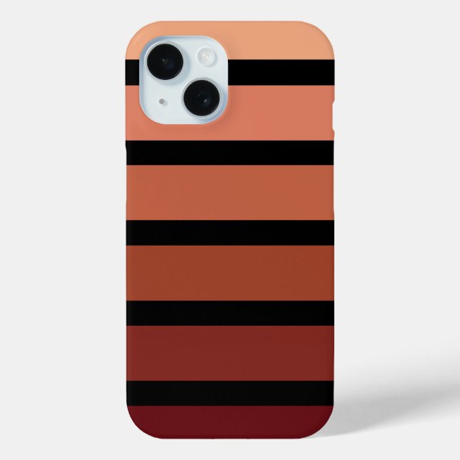 Shades Of Red Stripes On Black Case-Mate iPhone Case (Back)