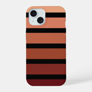 Shades Of Red Stripes On Black iPhone 15 Case