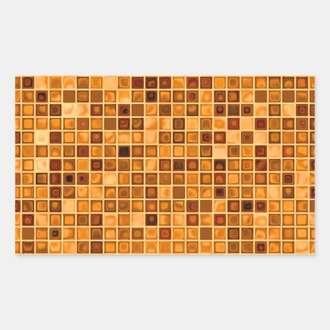 Shades Of Rust Orange 'Watery' Mosaic Tile Pattern Sticker (Front)