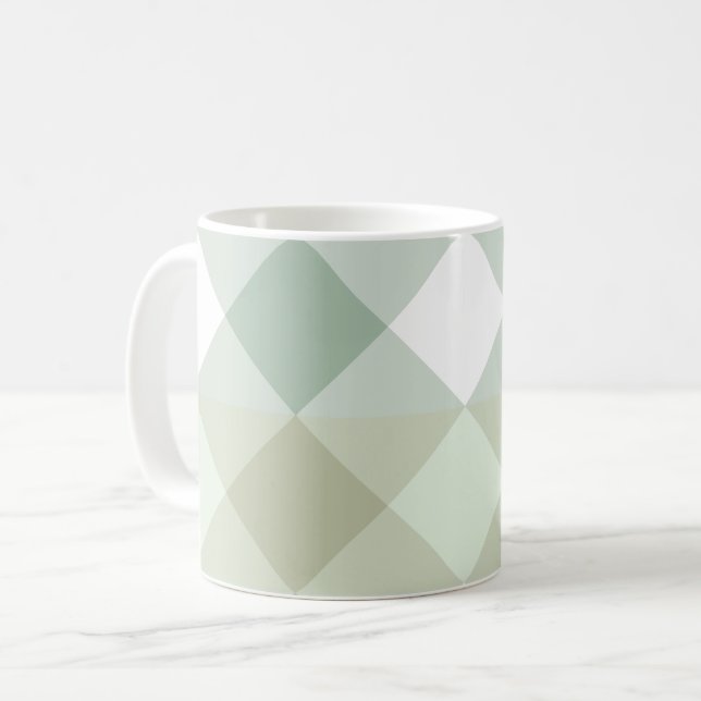Shades of Sage Geometric Coffee Mug (Front Left)