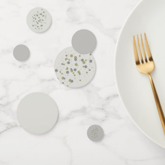 Shades of Silver Grey With Dots Confetti