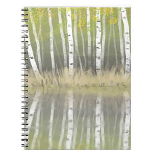 "Shades Of Silver" Silver Birch Reflections modern Notebook