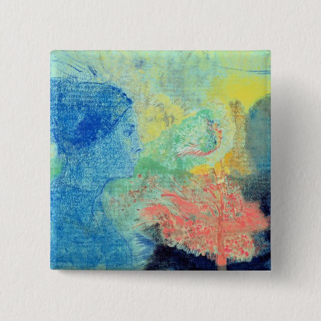 Shades of Sleep (pastel on paper 2 Inch Square Button (Front)