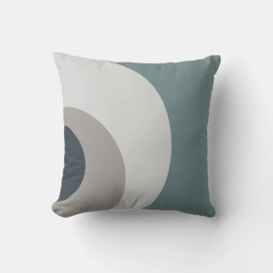 Shades of Teal and Grey Throw Pillow