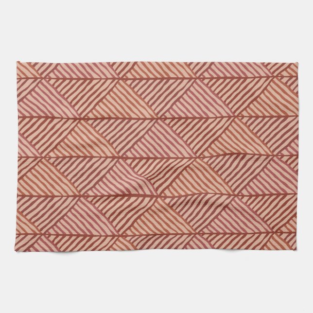 Shades of terracotta kitchen towel (Horizontal)
