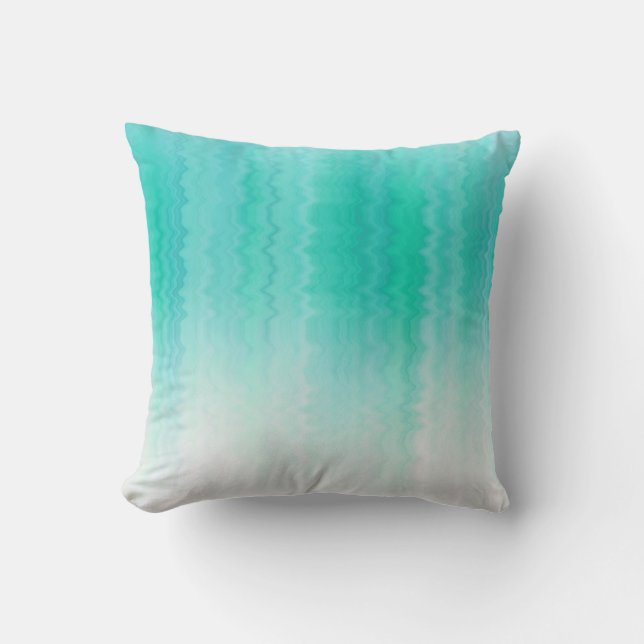 Shades of Turquoise Colour Throw Pillow (Front)
