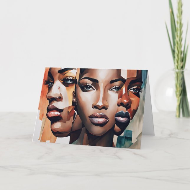 Shades of Us African Amercan Black Women Art  Card (Front)