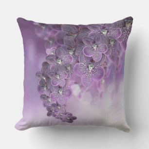Shades of Violet Purple Orchids Throw Pillow