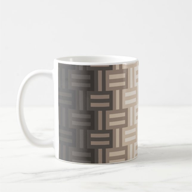 Shades of warm Neutrals quilt pattern Coffee Mug (Left)