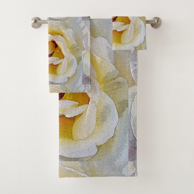 shades of white to yellow bath towel set (Insitu)