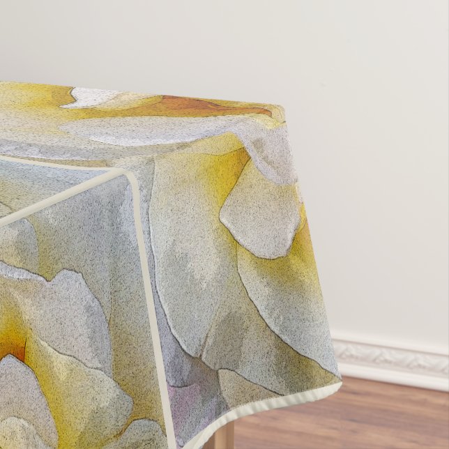 shades of white to yellow tablecloth (In Situ)