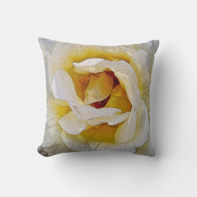 shades of white to yellow throw pillow (Front)