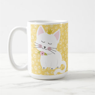 SHADES OF YELLOW CAT PAW PRINTS COFFEE MUG