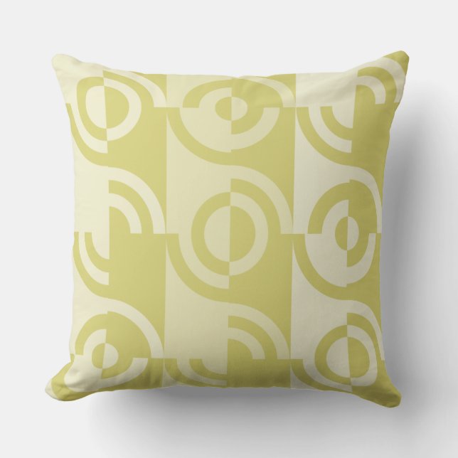 Shades Of Yellow Circular Fragments Throw Pillow (Front)