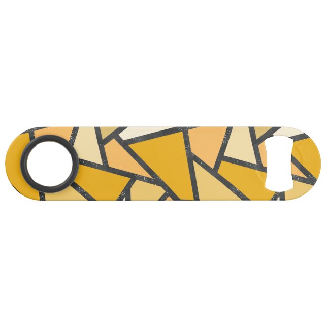 Shades of yellow stained glass pattern bar key (Front (Horizontal))