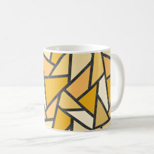 Shades of yellow stained glass pattern coffee mug