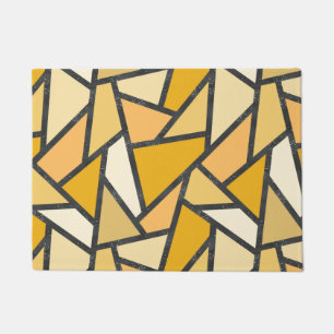 Shades of yellow stained glass pattern doormat