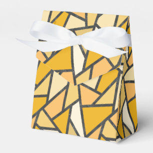 Shades of yellow stained glass pattern favor box