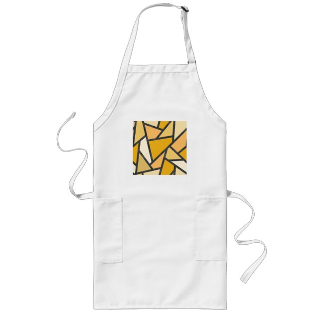 Shades of yellow stained glass pattern long apron (Front)