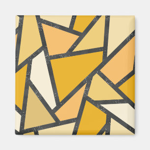 Shades of yellow stained glass pattern magnet