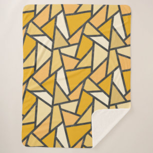 Shades of yellow stained glass pattern sherpa blanket