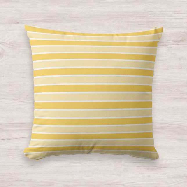 Shades of Yellow Stripes Pattern Throw Pillow (Creator Uploaded)