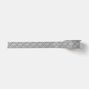 Shades or Grey Florals Satin Ribbon