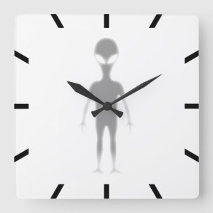Shadow Alien Customizable printed background colou Square Wall Clock