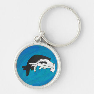 Shadow Anteater On Blue Keychain