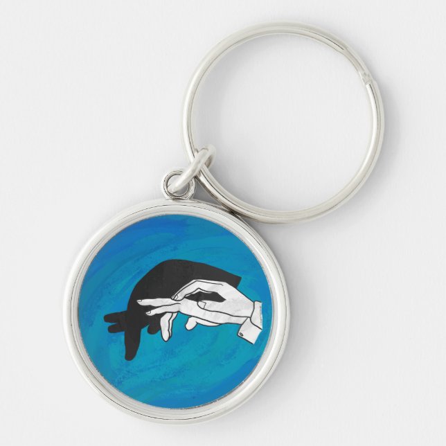Shadow Anteater On Blue Keychain (Front)